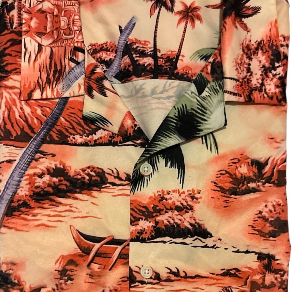 Tropical Hawaiian Print Men's Button Up Shirt SET OF 2! - Picture 6 of 12